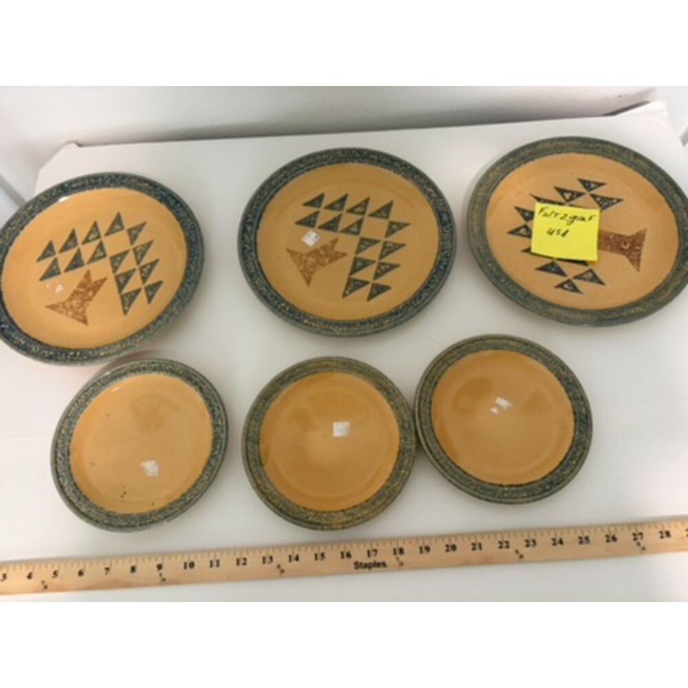 3 plates 3 salad plates Vintage Pfaltzgraff America folk art dinner plates